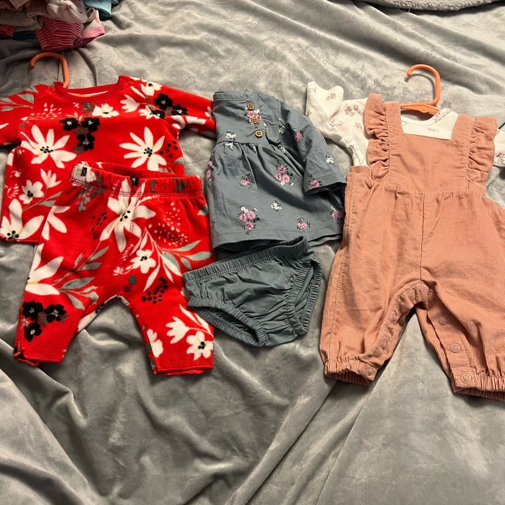 6pc NWOT newborn baby girl carters clothing lot - Picture 1 of 10